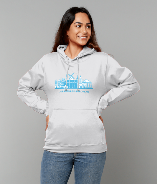 Hoodie (Unisex) - European Landmarks - Light Blue