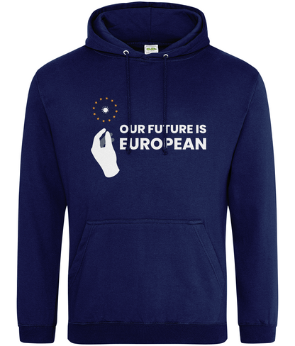 Hoodie (Unisex) - Our Future is European (Flower) - Navy Blue