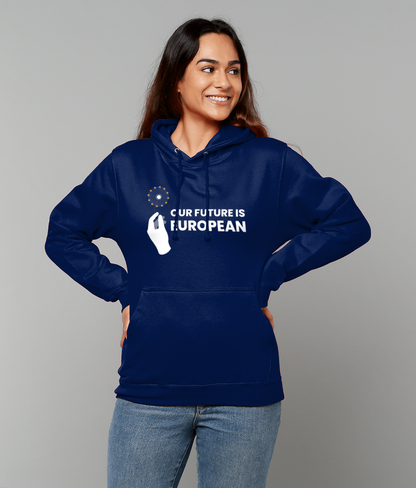 Hoodie (Unisex) - Our Future is European (Flower) - Navy Blue